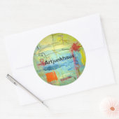 Happy Sad Face Abstrakt Jeff Hankamer Artjunkhaus Runder Aufkleber (Umschlag)