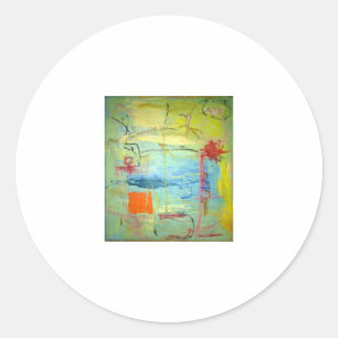 Happy Sad Face Abstrakt Jeff Hankamer Artjunkhaus Runder Aufkleber