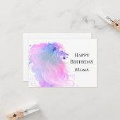 Happy Safari Chic Lion Birthday Karte (Vorderseite/Rückseite Beispiel)