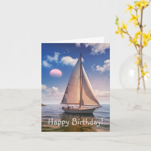 Happy Sailing Karte (Gelbe Blume)
