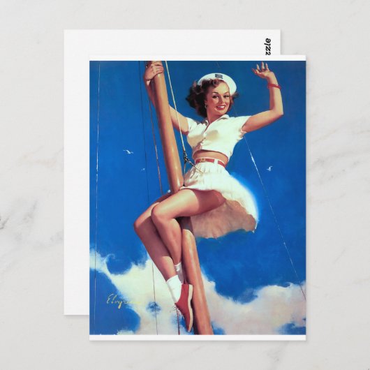 Happy Sailor Button Up Postkarte (Vorne/Hinten)