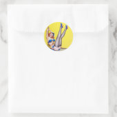 Happy Sailor Button Up Runder Aufkleber (Tasche)