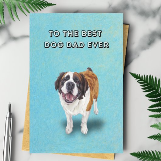 Happy Saint Bernard Bester Vater je Vatertag Karte