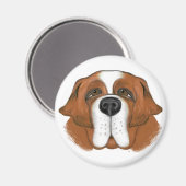 Happy Saint Bernard Magnet (Vorderseite/Rückseite)