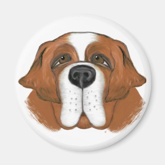Happy Saint Bernard Magnet (Vorne)