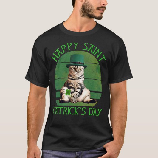 Happy Saint Catrick's Day Cat Lover St. Patrick's T-Shirt (Vorderseite)