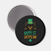 Happy Saint Catty's Day - Niedlich Cat Leprechaun Magnet (Vorderseite/Rückseite)