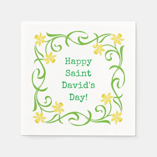 Happy Saint David's Day Serviette (Vorderseite)