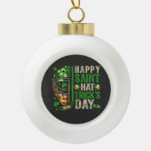 Happy Saint Hat Trick Ice Hockey Player Keramik Kugel-Ornament (Vorderseite)