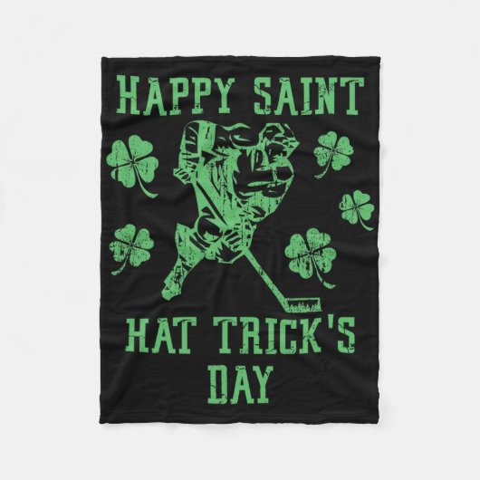 Happy Saint Hat Tricks Day Funny St Patrick's Day  Fleecedecke (Vorderseite)