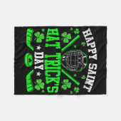 Happy Saint Hat Trick's Day Ice Hockey St. Patrick Fleecedecke (Vorderseite (Horizontal))