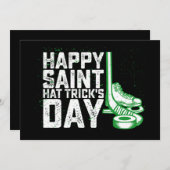 Happy Saint Hat Trick's Day Ice Hockey St Patricks Einladung (Vorne/Hinten)