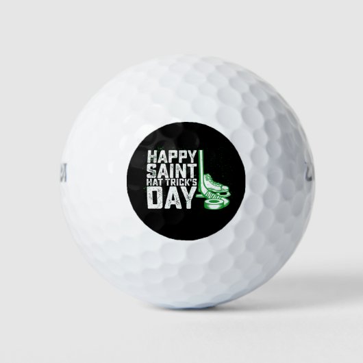 Happy Saint Hat Trick's Day Ice Hockey St Patricks Golfball (Vorderseite)