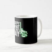 Happy Saint Hat Trick's Day Ice Hockey St Patricks Kaffeetasse (VorderseiteRechts)