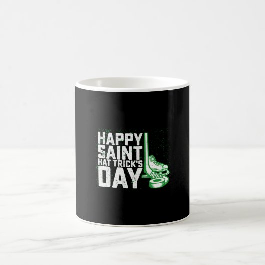 Happy Saint Hat Trick's Day Ice Hockey St Patricks Kaffeetasse (Mittel)
