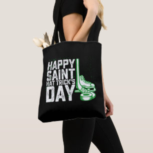 Happy Saint Hat Trick's Day Ice Hockey St Patricks Tasche