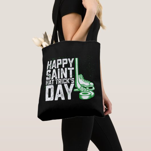 Happy Saint Hat Trick's Day Ice Hockey St Patricks Tasche (Von Nahem)