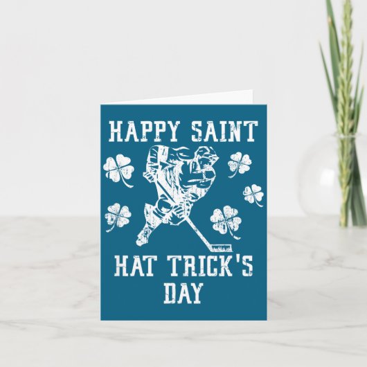 Happy Saint Hat Trick's Day St Patricks Day Funny Karte (Vorderseite)