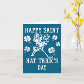 Happy Saint Hat Trick's Day St Patricks Day Funny Karte (Gelbe Blume)