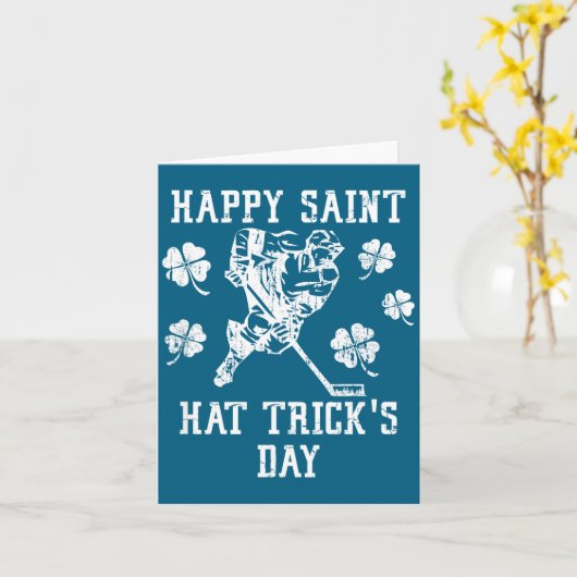 Happy Saint Hat Trick's Day St Patricks Day Funny Karte (Gelbe Blume)