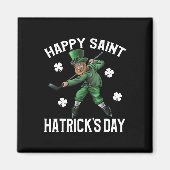 Happy Saint Hatricks Day St Patrick's Day Hockey L Magnet (Vorne)