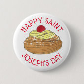 Happy Saint Joseph's Day Italienische Konditorei Z Button (Vorderseite)