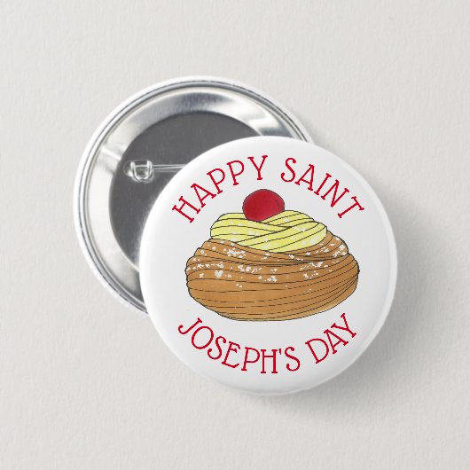 Happy Saint Joseph's Day Italienische Konditorei Z Button (Vorne & Hinten)