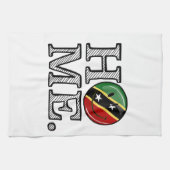 Happy Saint Kitts Flag House Warmer Handtuch (Horizontal)