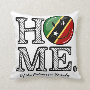 Happy Saint Kitts Flag House Warmer Kissen