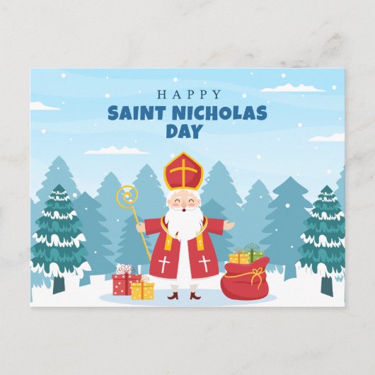 Happy Saint Nicholas Day Geschenke Feiertagspostkarte (Vorderseite)