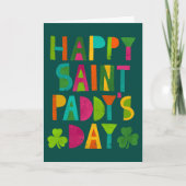 Happy Saint Paddy's Day Bright Modern Lettering Karte (Vorderseite)