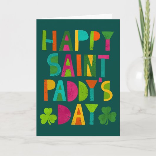 Happy Saint Paddy's Day Bright Modern Lettering Karte (Vorderseite)