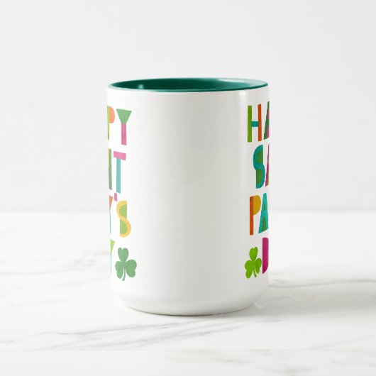 Happy Saint Paddy's Day Bright Modern Lettering Tasse (Zentrum)