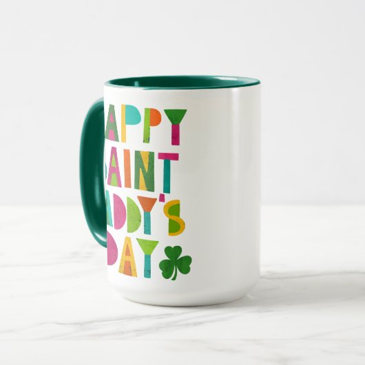Happy Saint Paddy's Day Bright Modern Lettering Tasse (Vorderseite Links)