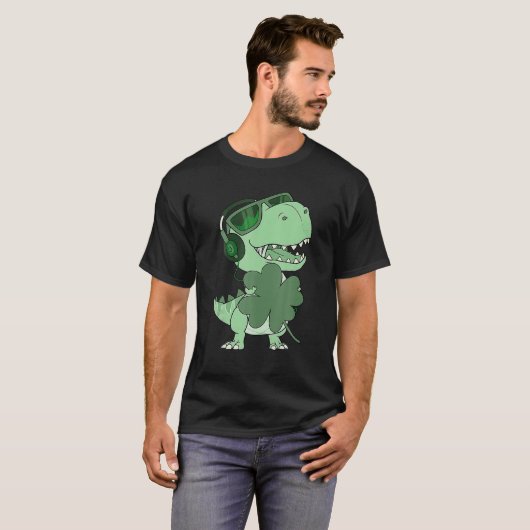 Happy Saint Pat Rex Day Dinosaur Kleeblatt St Patr T-Shirt (Vorne ganz)