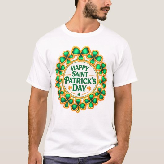 happy Saint Patrick's clovers T-Shirt (Vorderseite)