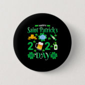 Happy Saint Patrick's Day 2024 Irish Shamrock Face Button (Vorderseite)