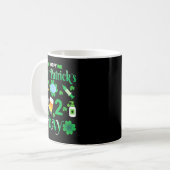 Happy Saint Patrick's Day 2024 Irish Shamrock Face Kaffeetasse (Vorderseite Links)