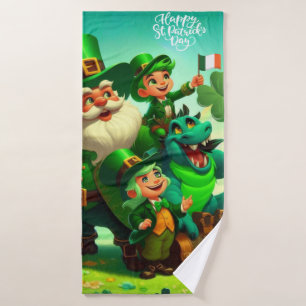 Happy Saint Patrick's Day bunt Badehandtuch