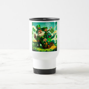 Happy Saint Patrick's Day bunt Reisebecher