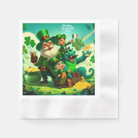 Happy Saint Patrick's Day bunt Serviette (Vorderseite)