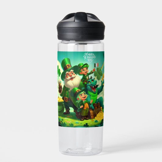 Happy Saint Patrick's Day bunt Trinkflasche (Vorderseite)