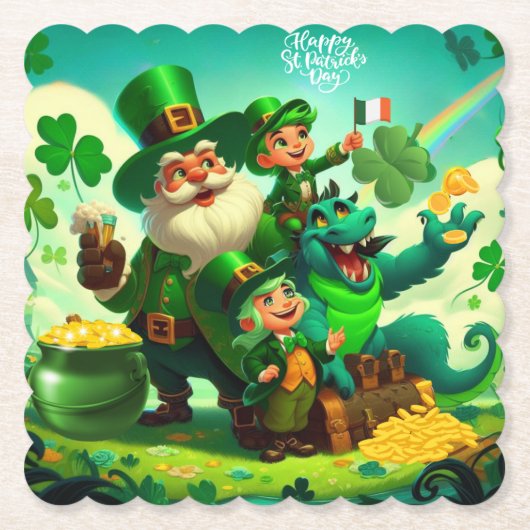 Happy Saint Patrick's Day bunt Untersetzer (Vorderseite)