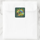 Happy Saint Patrick's Day customizable party Quadratischer Aufkleber (Tasche)