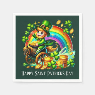 Happy Saint Patrick's Day customizable party Serviette
