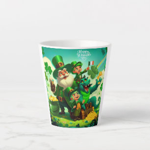 Happy Saint Patrick's Day farbenfrohe Oilliphéist Milchtasse