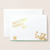 Happy Saint Patrick's Day Gold und Green Custom Folienkarte (Vorderseite mit Umschlag)