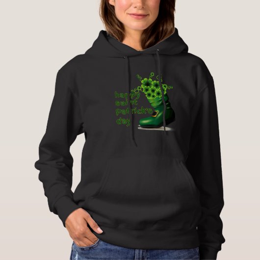Happy Saint Patrick's Day Green Shoe Lucky Shamroc Hoodie (Vorderseite)