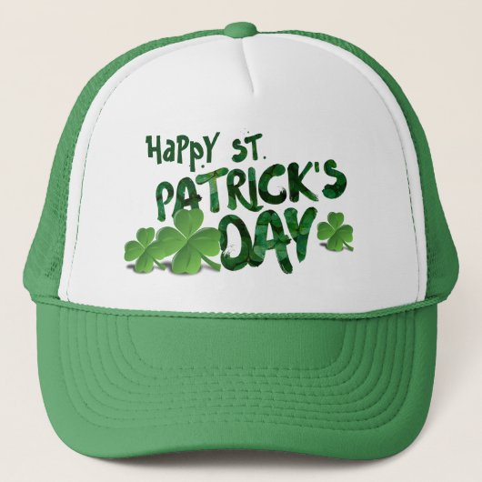 Happy Saint Patrick's Day Green Trucker Hat Truckerkappe (Vorderseite)