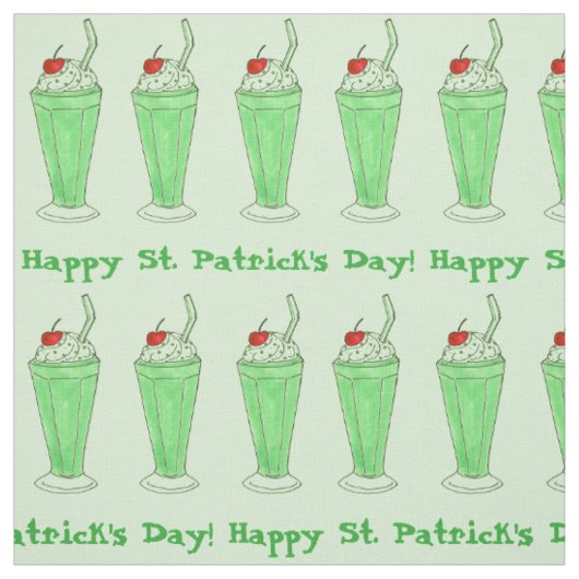 Happy Saint Patrick's Day Kleeblatt Green Shake Stoff (Muster)